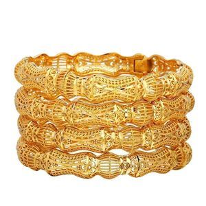 18K Gold Plated Dubai Bangles African/Ethiopian/Arab/Kenya Wedding Gifts(4pcs)​​